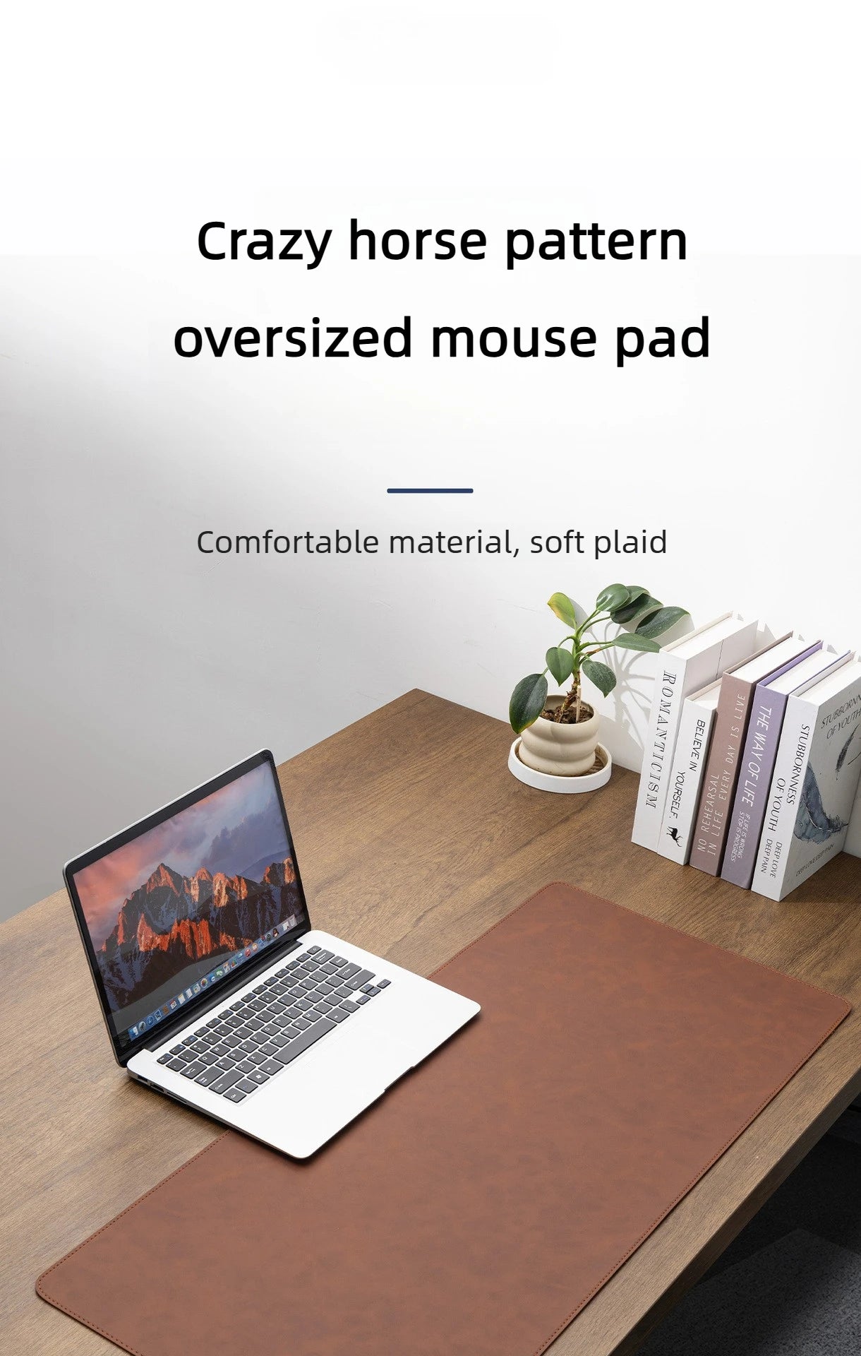 Crazy Horse Texture Pu Mousepad Portable Mouse Pad Large Gaming Waterproof Non-slip Suede Desk Mat Computer Keyboard Desk Pad