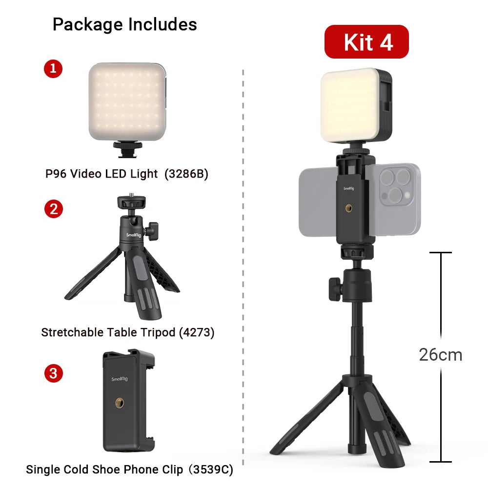 SmallRig P96 LED Video Light  Mini LED Camera Lights 2200mAh 6500k Zoom Photo Video Lighting for Youtube Tiktok Vlog Fill Light