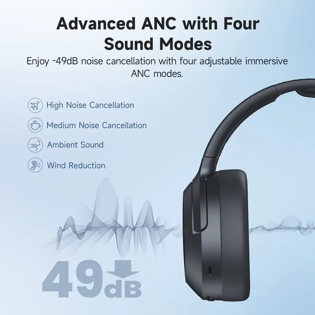 Edifier W820NB Plus(2025 Ver.) ANC Wireless Headphone Over-ear Headset -49dB Noise Canelling  Bluetooth 6.1 Hi-Res Audio