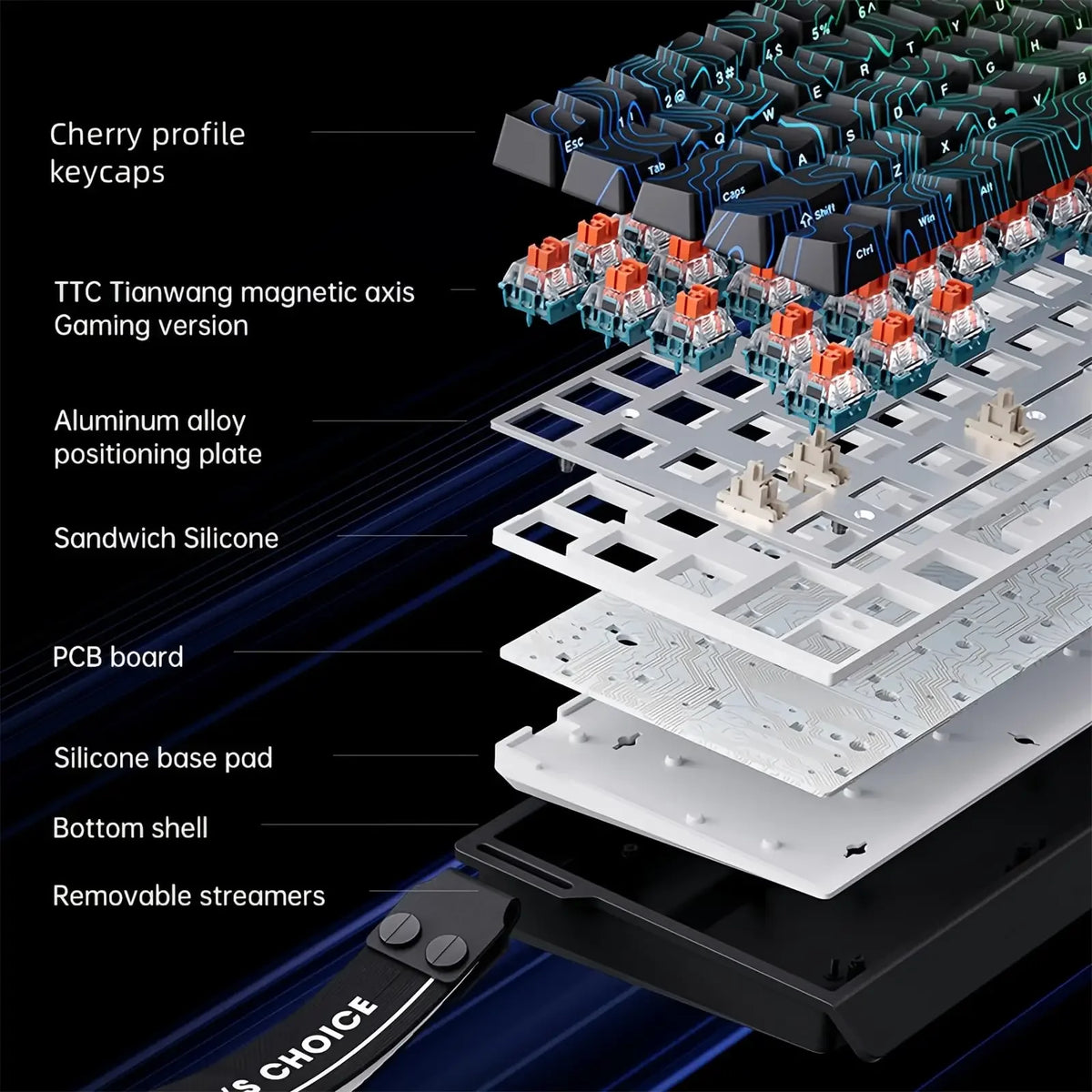 MCHOSE ACE68 Magnetic Keyboard Wired Mechanical ACE60 Pro for Gaming 0.01mm RapidTrigg 8000Hz SOCD/Rs 0.125ms 128K Sampling Rate