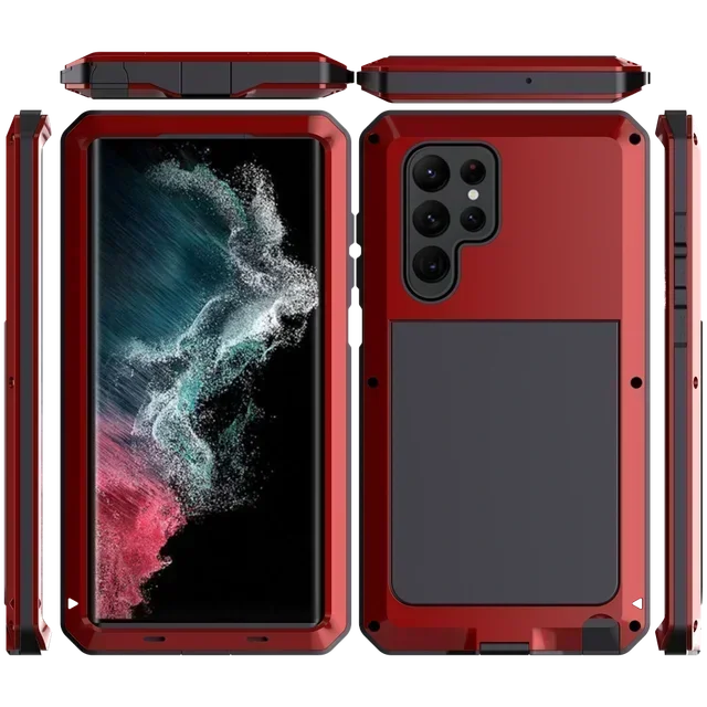 Case For Samsung S26 S25 S24 S23 Ultra Plus Case Heavy Duty Protection Doom Armor Metal Aluminum Phone Luxury Cover