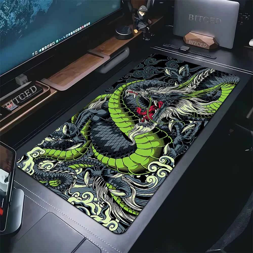 Large Gaming Mousepads Black and White Dragon Mouse Pad Computer Mousepad 90x40cm Desk Mouse Mat For PC Keyboard Mats Table Rug