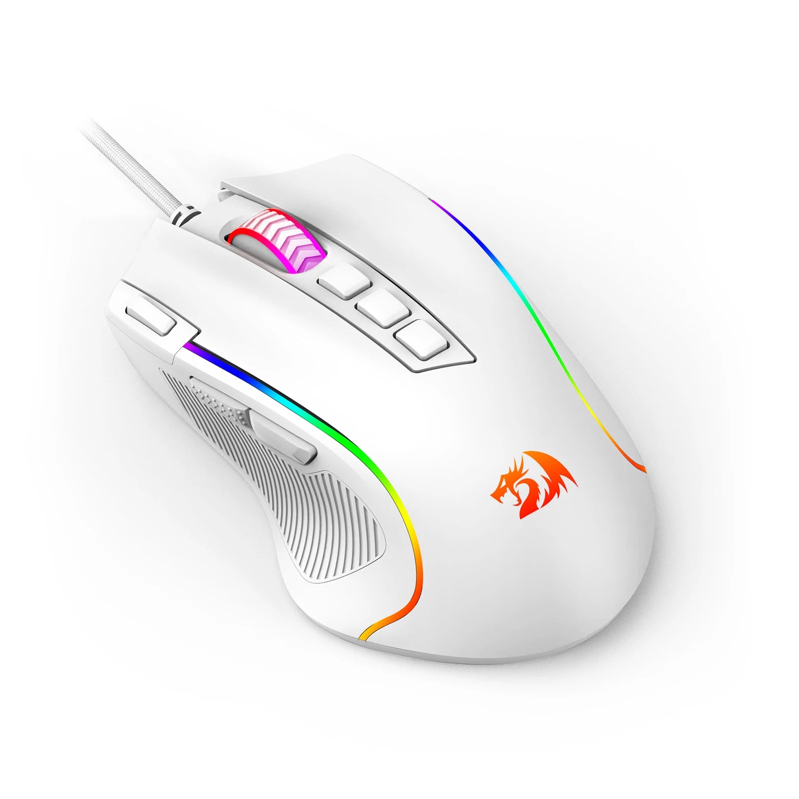 Redragon M612 Predator RGB Gaming Mouse 8000 DPI Wired Optical with 11 Programmable Buttons, White - WinSupport Tech