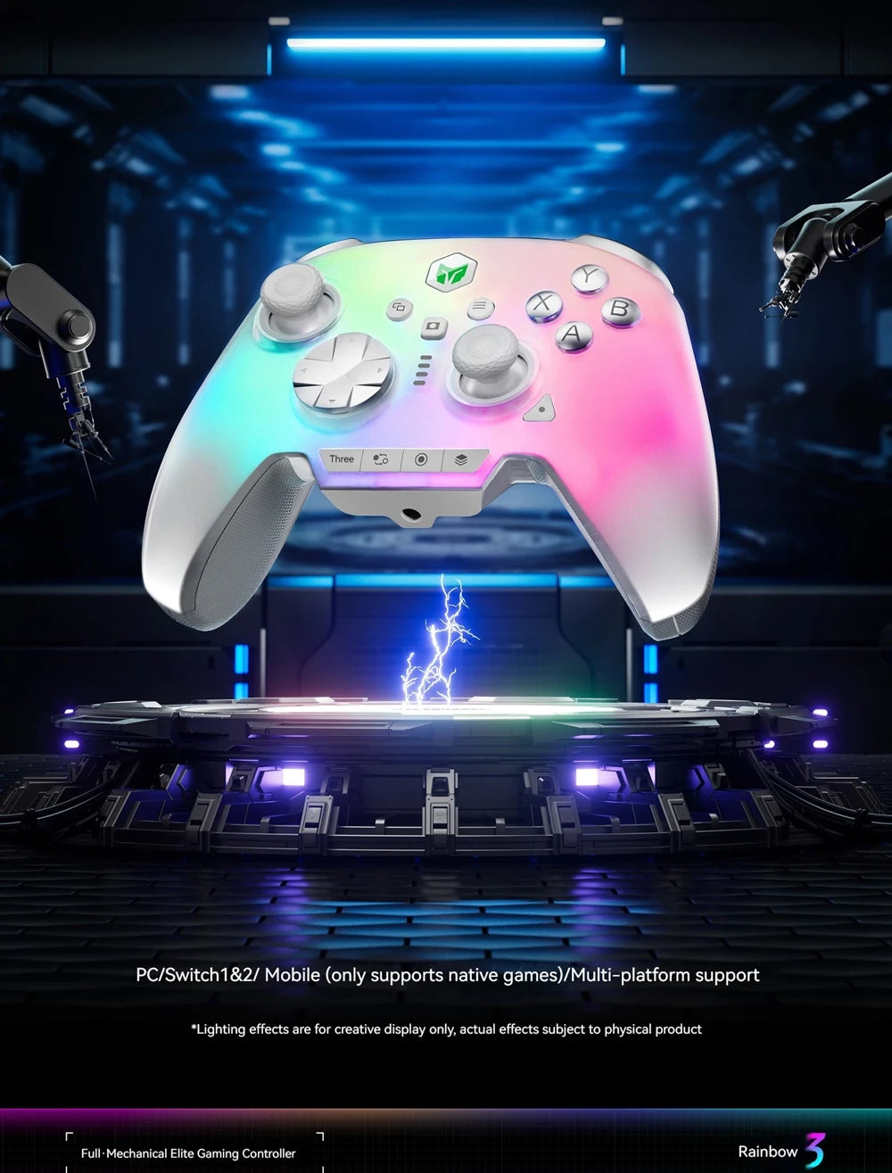 BIGBIG WON Rainbow3 Wireless Game Controllers NearLink 2.4G Hall Joystick Micro Motion Button RGB Gamepad for PC/Switch/Switch2