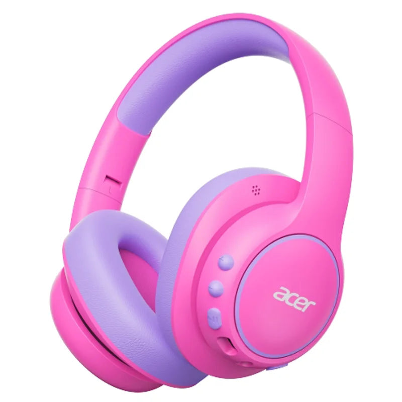 Acer Kids Bluetooth 6.0 Headphones Over Ear Headsets with Mic 75H Playtime 85dBA Safe Volume USB C Fast Charging for IPad Tablet