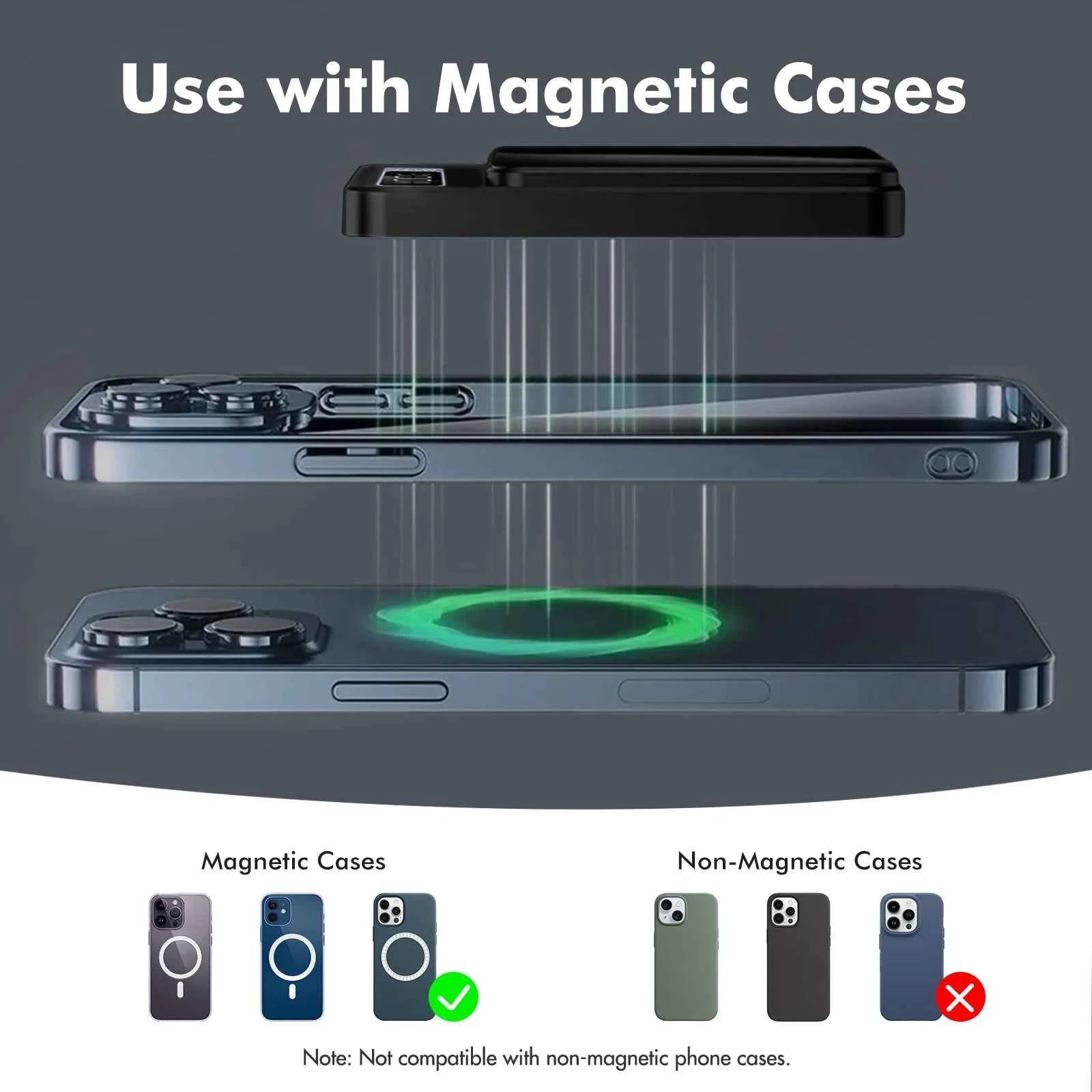 Wireless Power Bank 2-in-1 Magnetic 10000mAh Portable Charger Fast Charging 22.5W LED Power Display For Iphone Xiaomi Samsung