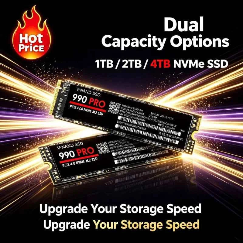 New M.2 990 PRO NVMe SSD PCIe Gen4 High Performance Internal Drive 2TB 4TB Storage Upgrade For PS5 Desktop Laptop