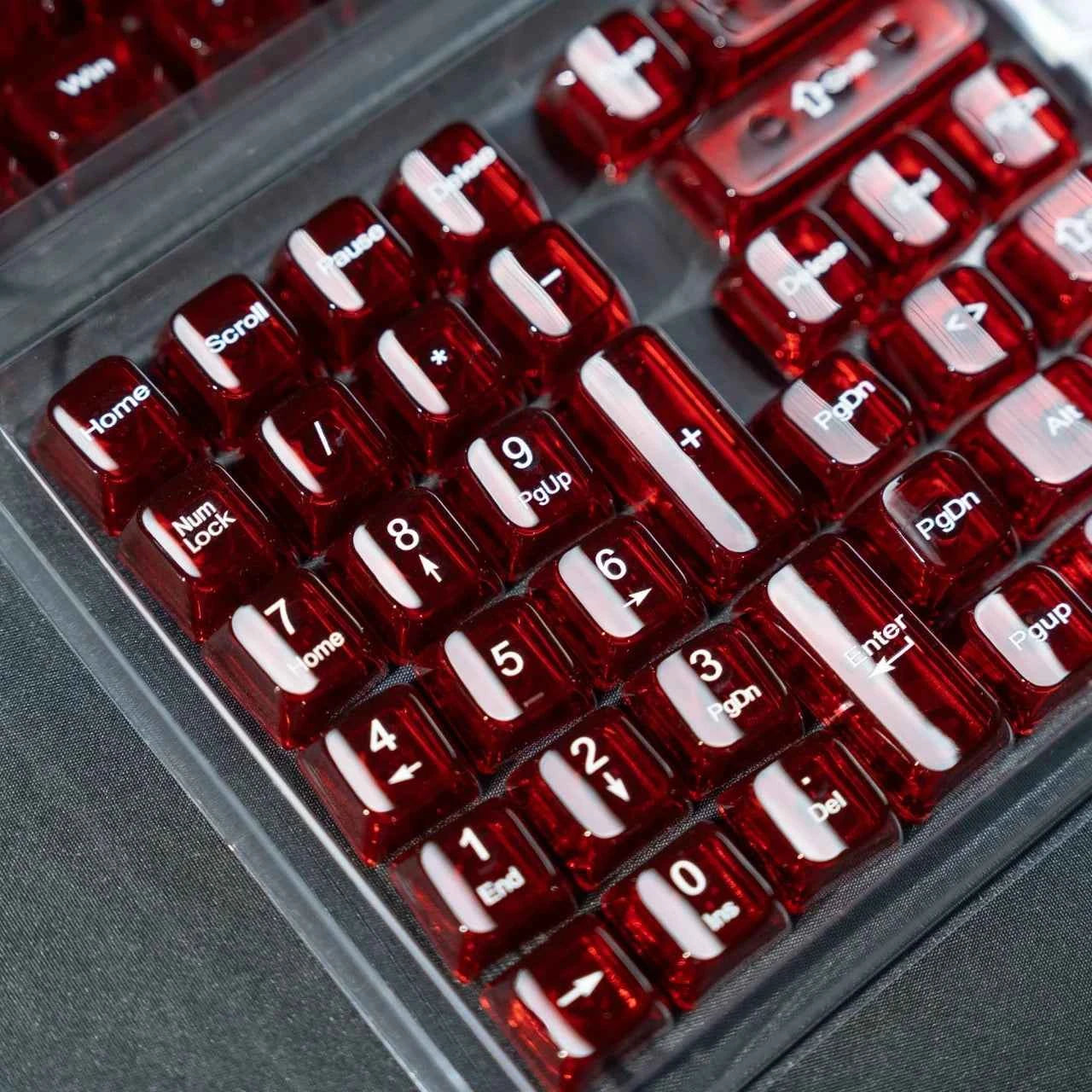 Womier 115 Keys Clear Keys Red Transparent Keycaps MDA Profile Crystal Ceramic Custom Keycaps Set