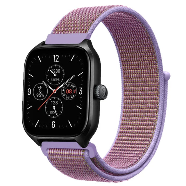 20mm 22mm Nylon Loop Strap for Amazfit GTR 42 47mm/GTR2/2e/3/3 Pro/4/GTS/GTS2/mini/3/4 Bracelet for Amazfit Bip-U-S/Stratos 2 2S