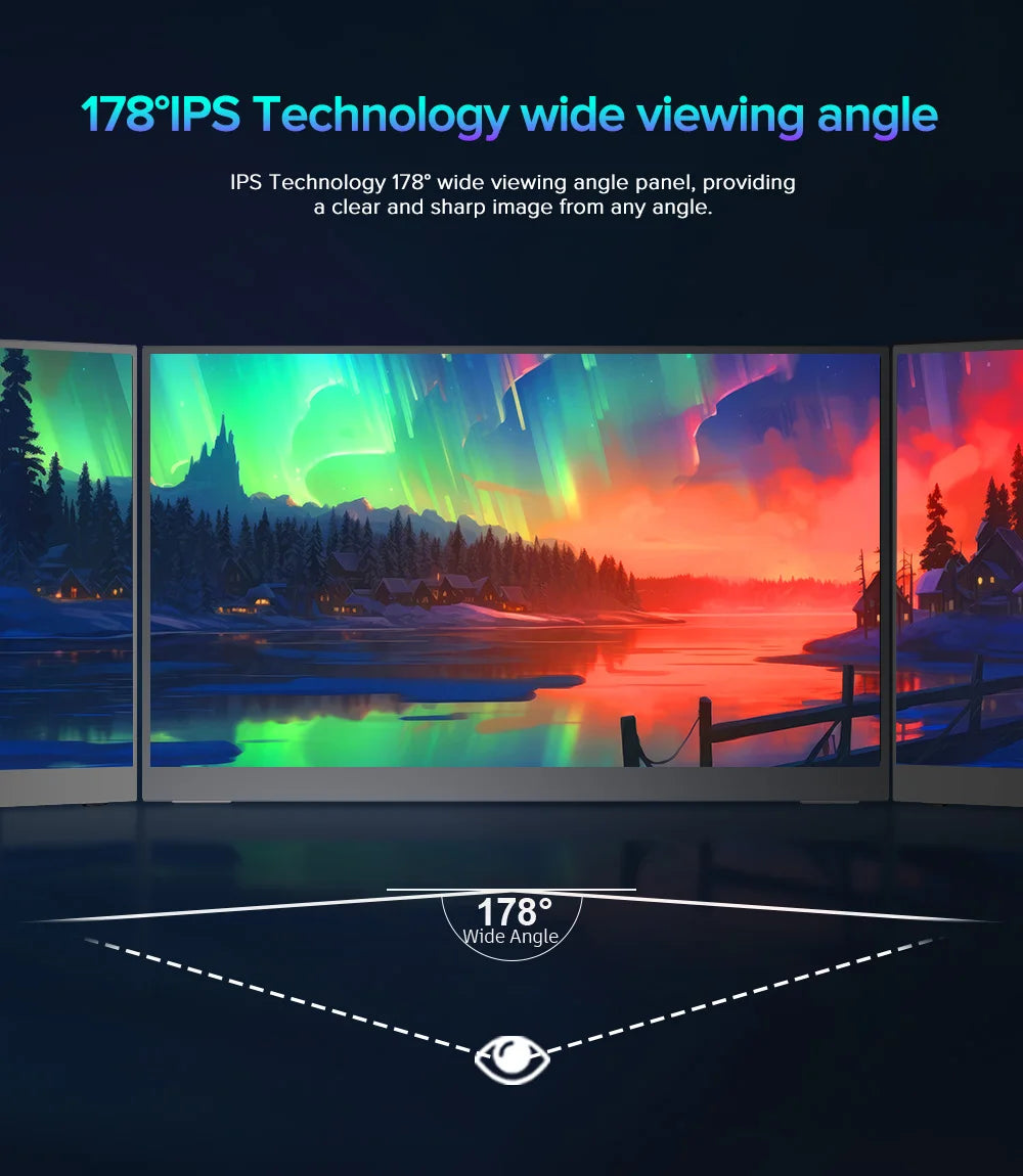 EVICIV 17.3'' 4K Portable Monitor 500 Nits 100% AdobeRGB UHD FreeSync HDR IPS Speakers Eye Care External Screen for Laptop PC Xb