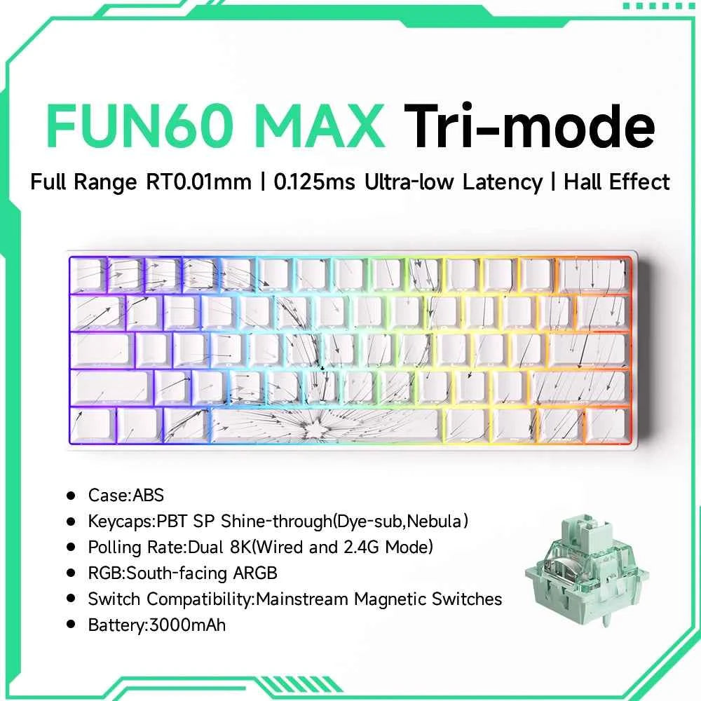 Akko MonsGeek FUN68 FUN60 PRO&MAX HE Magnetic Keyboard 60% 65% Gaming Keyboards Rapid Trigger 8K Custom Keyboard Gaming Esports
