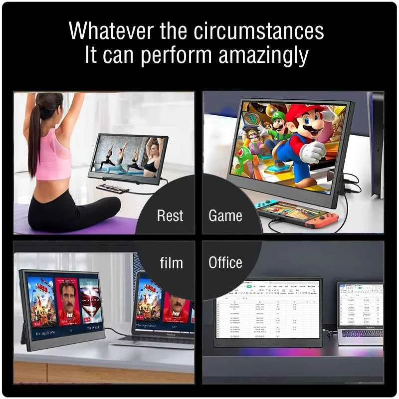 Anmite 10.5-Inch Portable Monitor 1280P HDR 15:10 Low Blue Light for Xbox PS4 / 5 Switch Cell Phone PC Laptop Extension