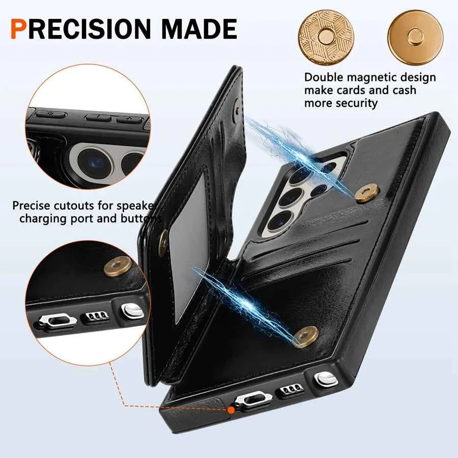 Wallet RFID Blocking Layer Protect Anti-Theft Magnetic Leather Case For Samsung Galaxy S26 Ultra S26 Plus S26 Cover