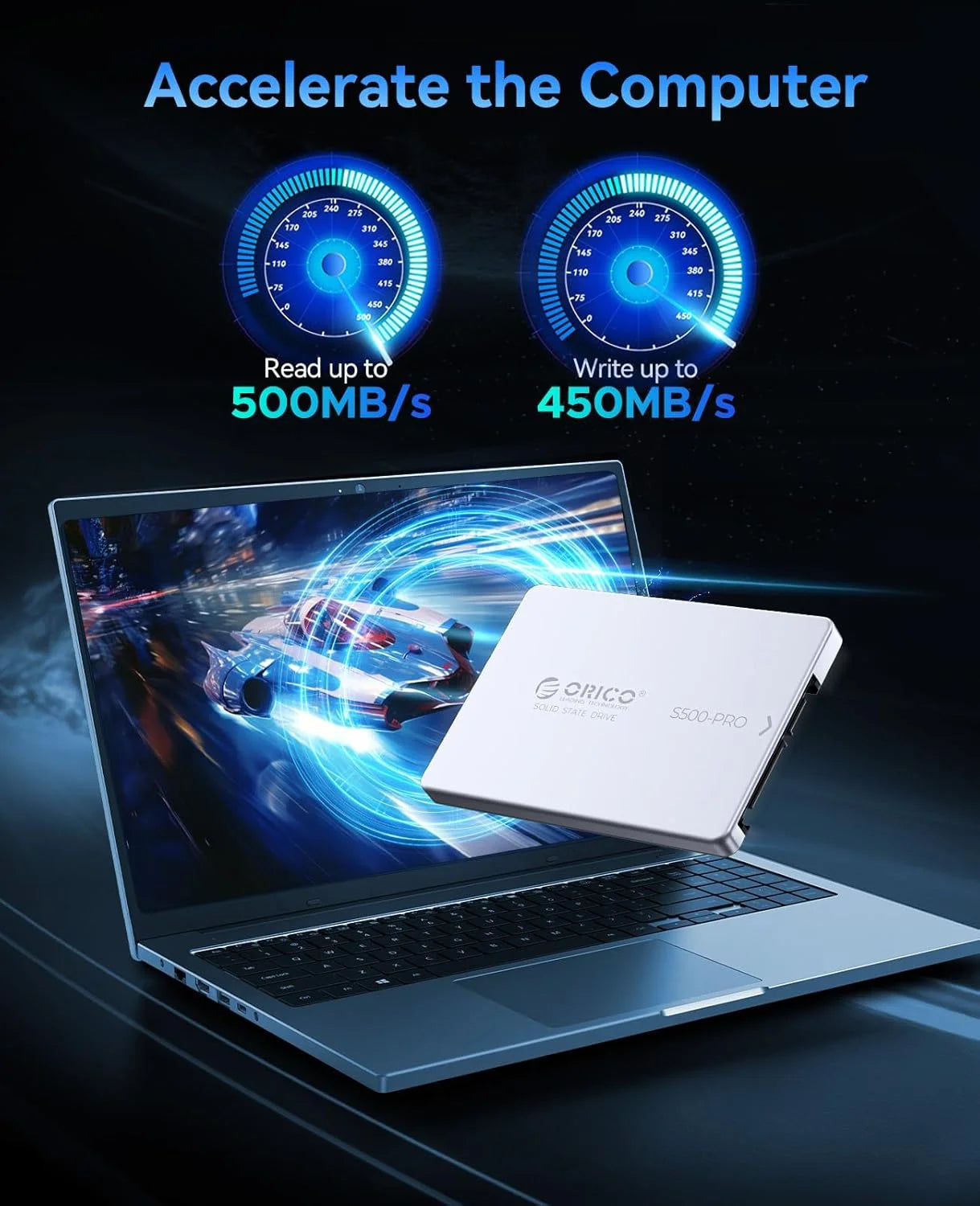 ORICO SATA III SSD 2.5” Internal Solid State Drive Aluminum NAND 1TB 4TB UP to 550MB/s for Upgrade PC Laptop Desktops S500PRO - WinSupport Tech