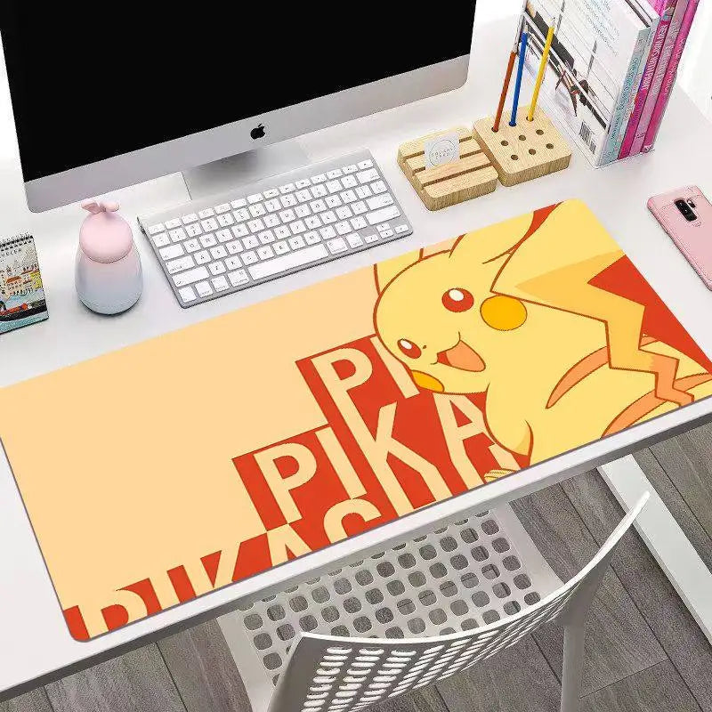 Animated Pokémon Pikachu High Definition Printed Leather Mouse Pad Pokémon Game Oversize Gaming Keyboard Desktop Pad Writing Pad