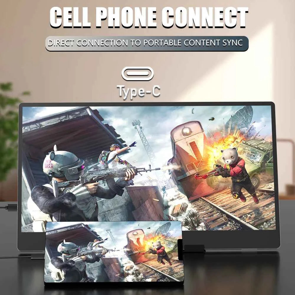 MUCAI N140-S36 Portable Display 14 Inch 60Hz Resolution 1366*768 TN Panel 250cd/㎡ Brightness 3ms Response Portable Monitor