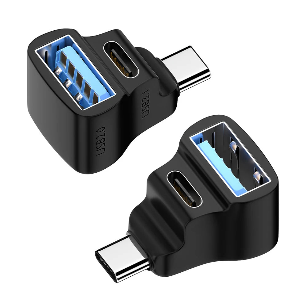 1 To 2 USB-C To USB-C USB-A Adapter 100W USB-C Male To USB-C USB-A Female Adapter 20Gbps 8K 60HZ U-shaped for  STEAM DECK/Switch