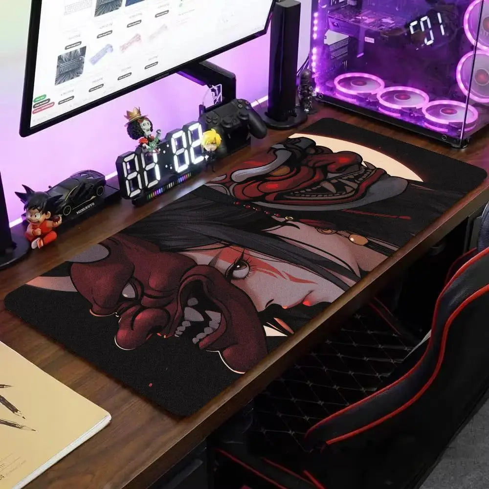 Mask anime girl Mouse Pad Large Computer Office Game Table Mats XXL Rubber Anti-slip Gaming Keyboard Mousepads Long Desk Pads