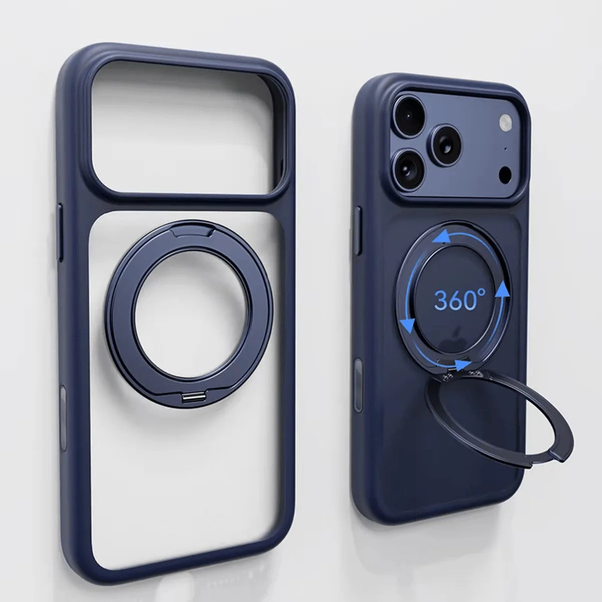 Phone Case - Matte Translucent Phone Case  Swivel Stand for iPhone 17 Air, 16E, 15, 14, 13 and 12 Pro Max/17, 16, 14 Plus