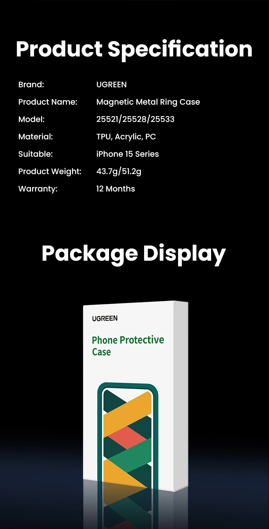 Magnetic Stand Case for iPhone 15 Pro Max Shockproof Cover for iPhone 15 Pro Case with Kickstand Ring