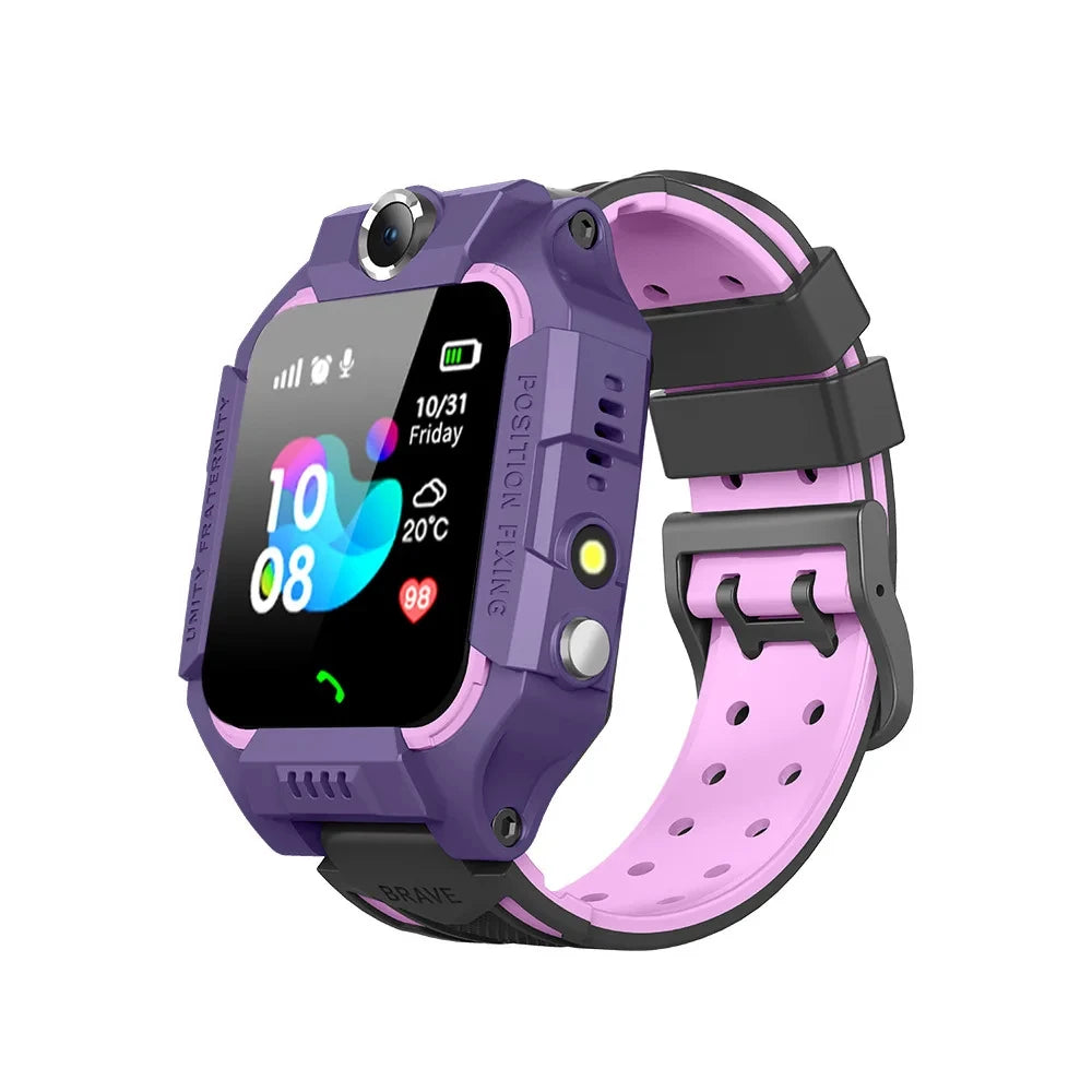 Lenovo Kids Smart Watch SOS GPS Location Sim Card Camera Heart Rate Monitoring Bluetooth Calling Waterproof Gift For Android