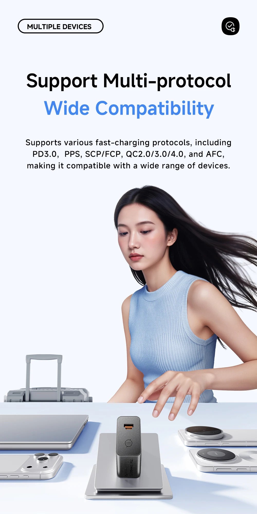 ESSAGER 65W GaN Charger PD3.0 PPS QC4.0 Fully Compatible for iPhone 17 16 Samsung S26 MacBook Air Huawei Laptop PD Fast Charger