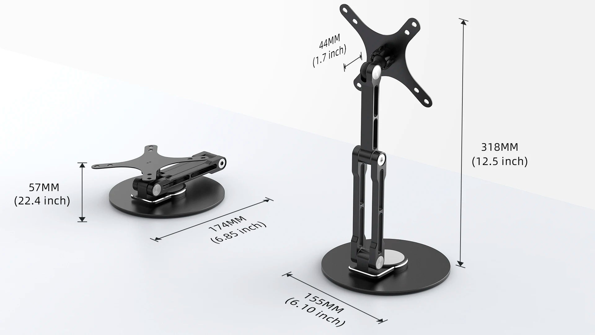 EVICIV 75mm VESA Monitor Desk Mount Single Monitor Stands Freestanding fits 10'' to 18.5'' Computer Screen With Height Adjustabl