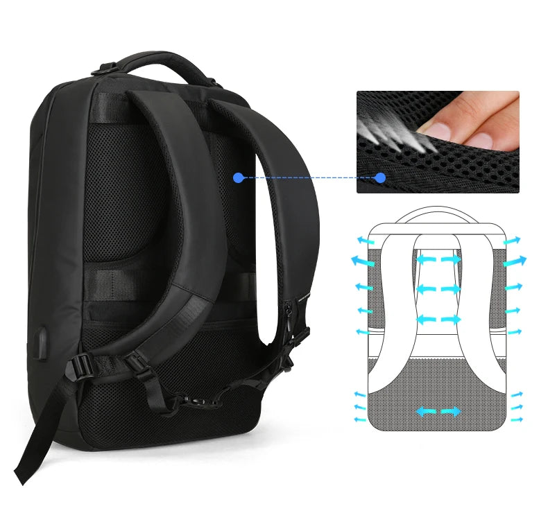 Mark Ryden 2025  Anti-Thief Fashion Men Backpack Multifunctional Waterproof 15.6 Inch Laptop Bag Man USB Travel Charging Bag