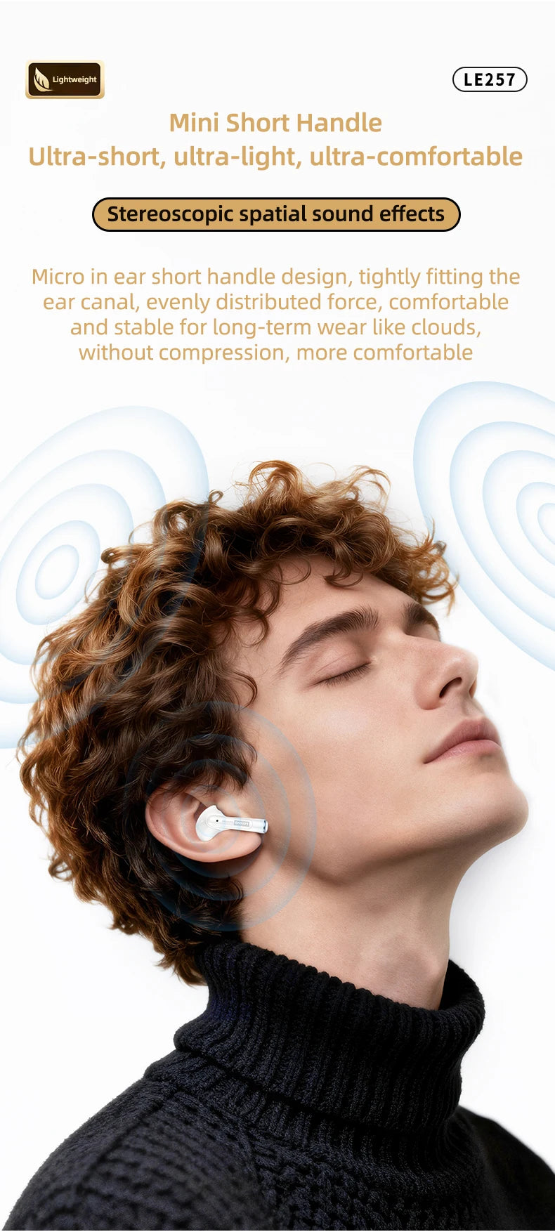 Lenovo LE257 Wireless Bluetooth 6.0 Earphones HiFi Sound ENC Call Noise Reduction TWS Headphones Gaming Sports Headset with Mic