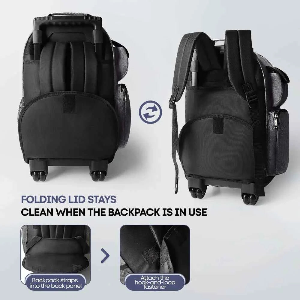 New York XPress 20 inch Travel Backpack With Wheels Hidden Pull Rod Carry On Luggage Weekend Travel Bag For Men Business Trip