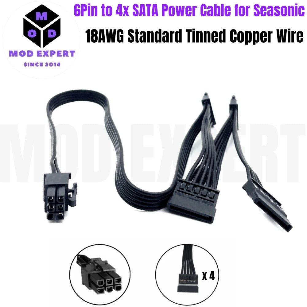 Modular Power Cable for Seasonic X-850, X-750, X-650 KM3 Power, GPU PCIe 8Pin 6+2Pin, CPU 4+4Pin, SATA Molex IDE 4Pin, 24Pin Net