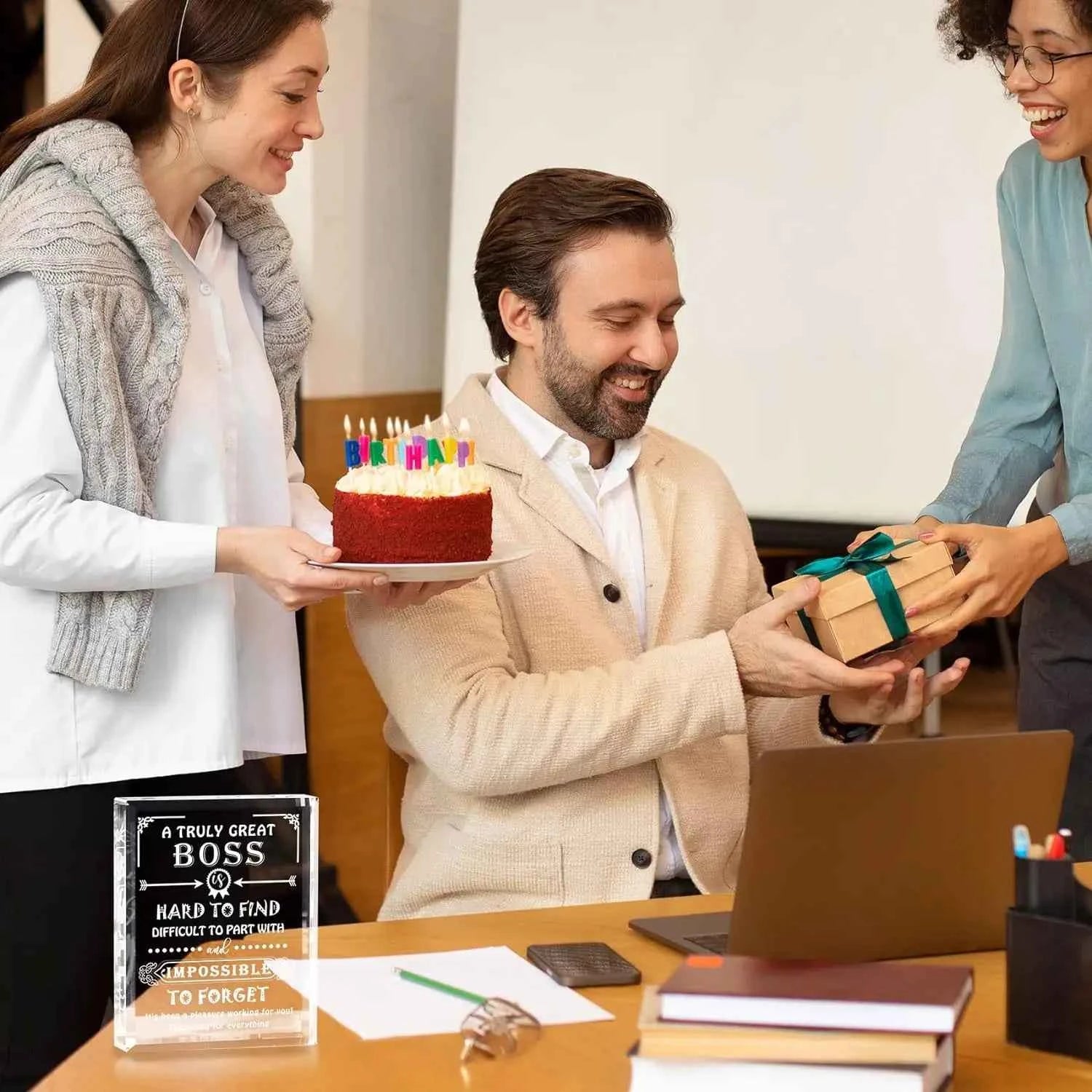 Great Appreciation Gifts for Best Boss Lady Desk Decoration Paperweight Present for Boss Day Leaving Retirement Birthday