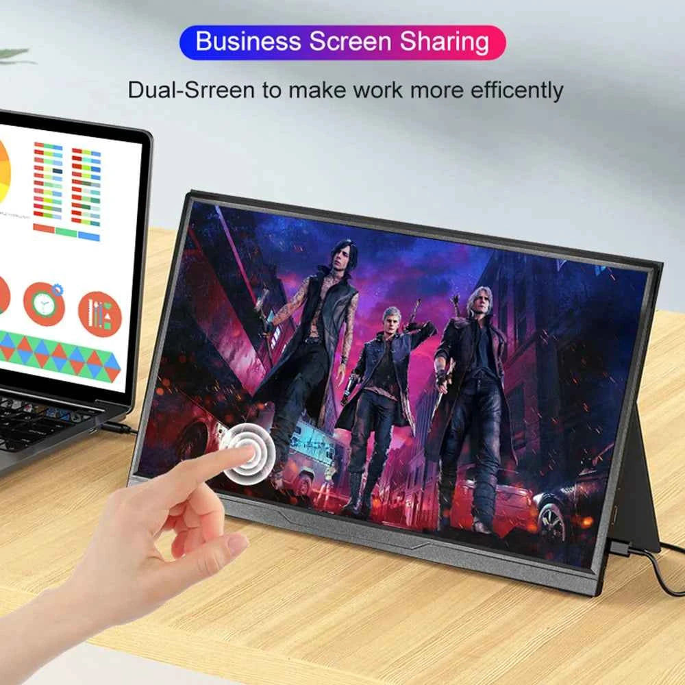 LANLIPU 14 Inch Portable Monitor 1920x1200 16:10 IPS LED Panel Touchscreen Secondary Display HDMI For Laptop PC Cell Phone