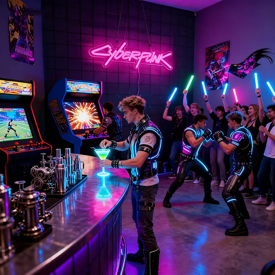 Cyberpunk Neon Sign Game Led Sign for Wall Decor Shooting Games Neon Light for Gaming Room Man Cave Bedroom Decoration