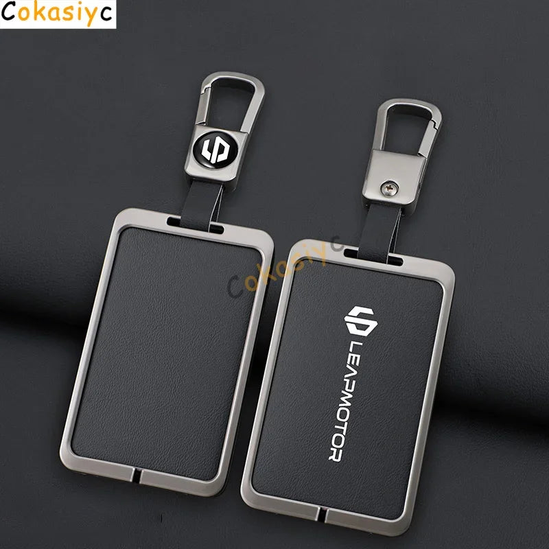 Car Smart NFC Card Key Case Cover For Leapmotor C10 C11 C16 Zinc Alloy Leather Protector Holder Shell Kychain Auto Accessories