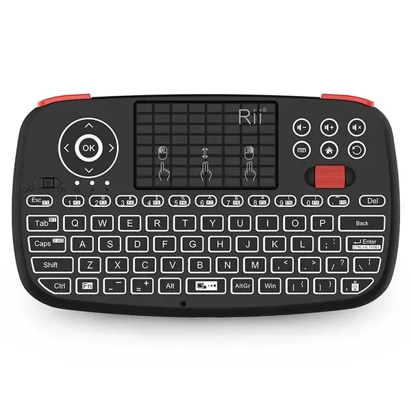 i4 Mini WirelBluetooth Dual Mode Keyboard with Touchpad, Blacklit Portable WirelKeyboard with 2.4G