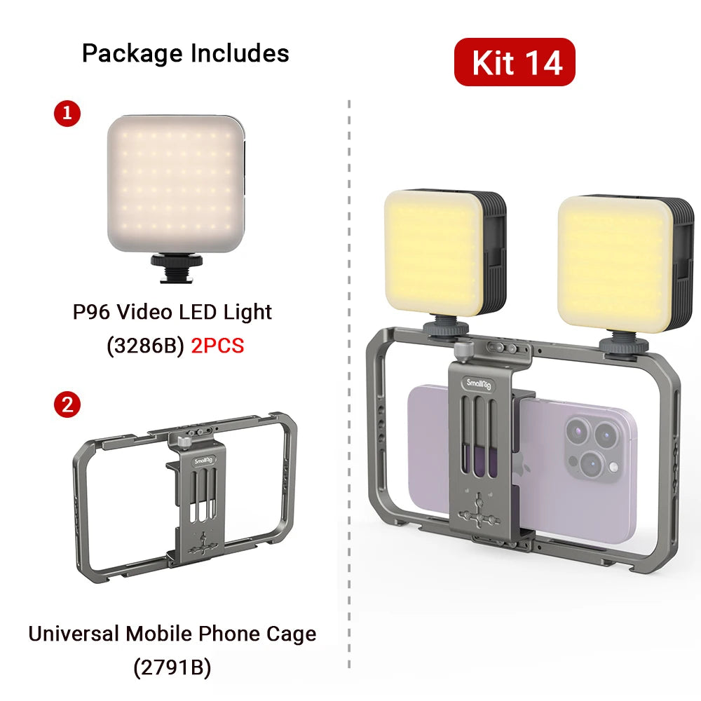SmallRig P96 LED Video Light  Mini LED Camera Lights 2200mAh 6500k Zoom Photo Video Lighting for Youtube Tiktok Vlog Fill Light