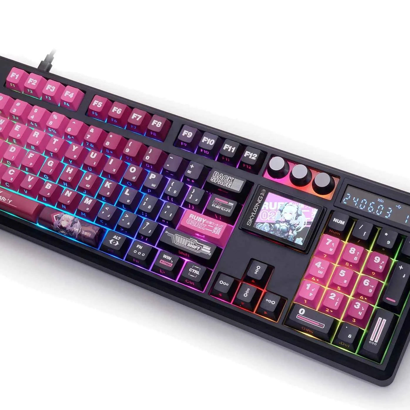 SKYLOONG GK104 Pro Mechanical E-sport Gamer Keyboard Full-Size Wireless Keyboard RGB Backlit Hot-Swappable Game Keyboard for PC
