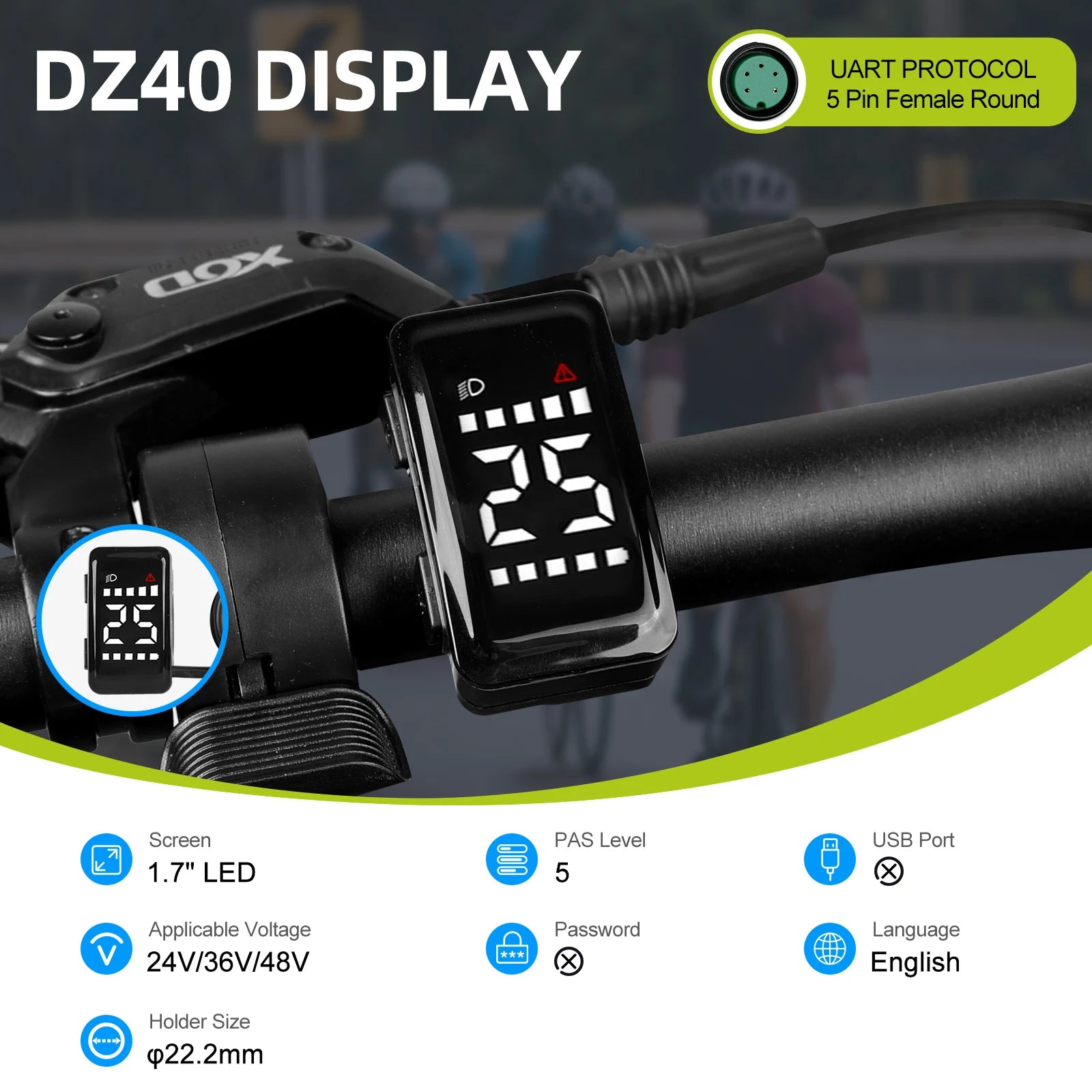 Bafang UART Display Protocol LCD Instrument 36V 48V 52V EKD01 Bluetooth Computer DZ40 DPC18 SW2-M58 for Hub Mid Motor Ebike Kits