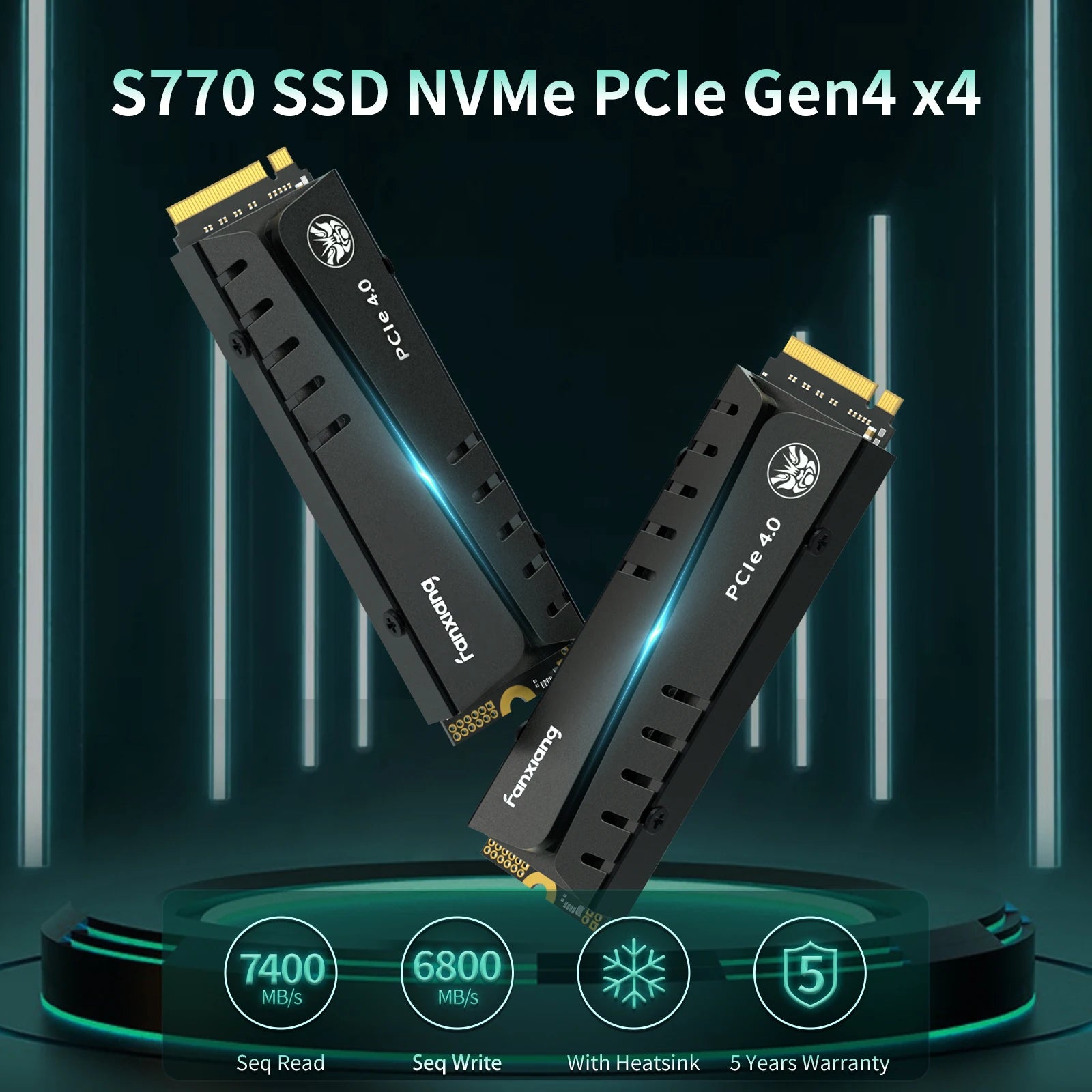 Fanxiang S770 M.2 SSD NVMe 7300MB/s 1TB 2TB 4TB PCIe4.0x4 M.2 2280 Internal Solid State Drive For PS5 Desktop PC SSD Hard Disk - WinSupport Tech