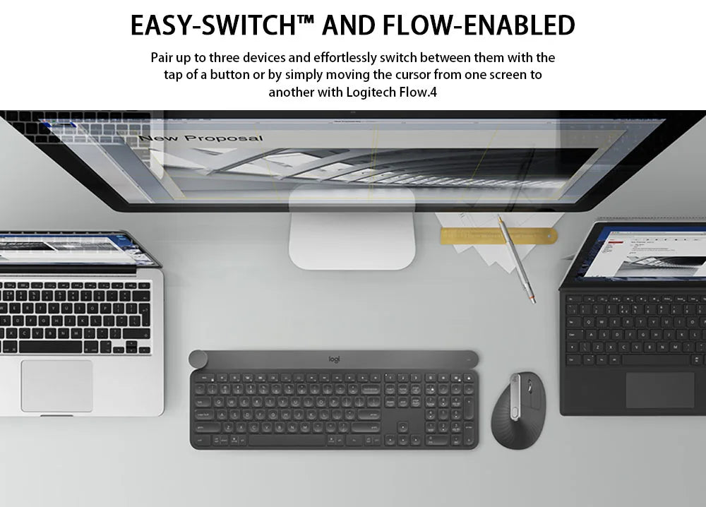 Logitech MX Vertical Wireless Mouse – Ergonomic Design Reduces Muscle Strain, Move Content Between 3 Windows and Apple Computer