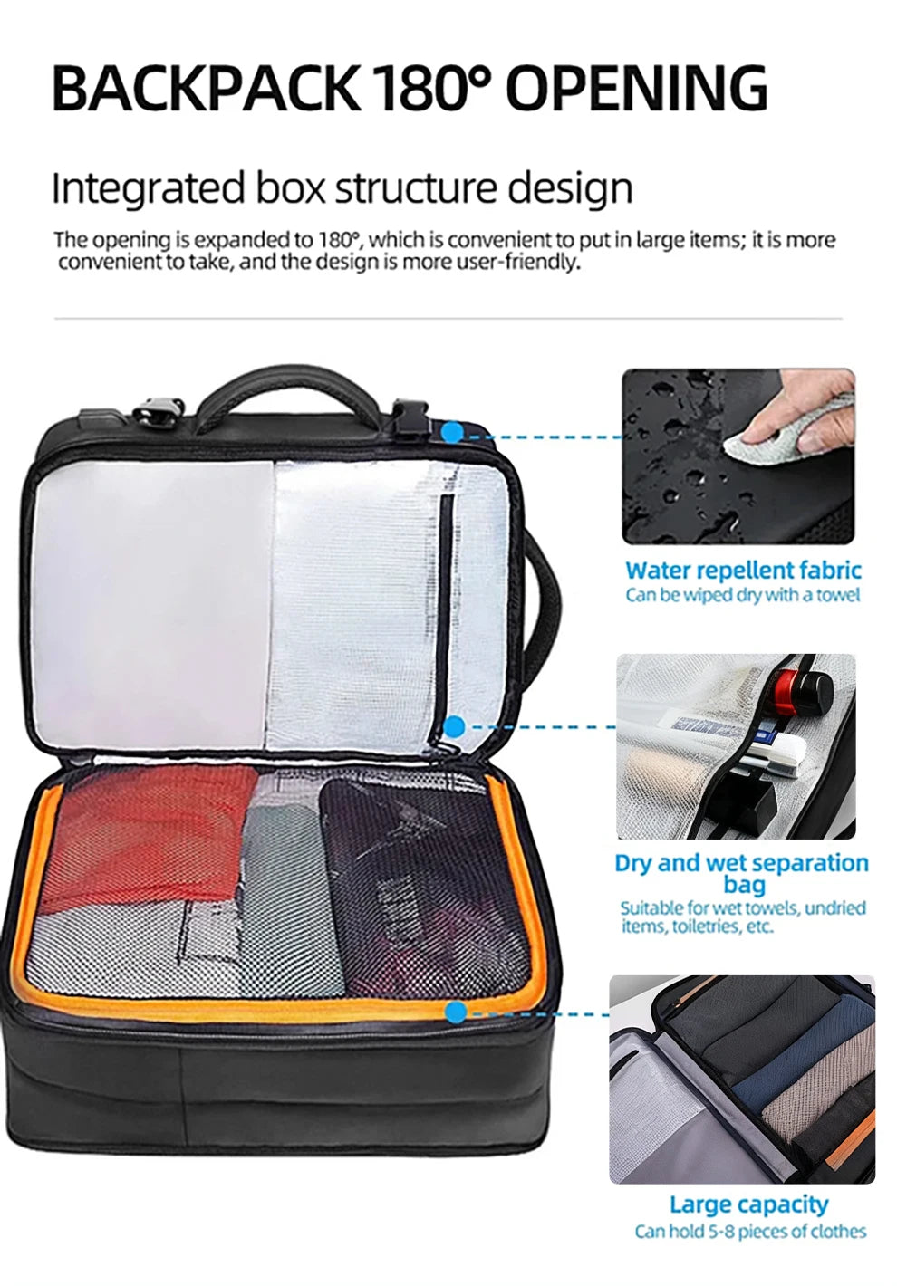 Heroic Knight Travel Laptop Backpack 15.6 Inch – Expandable Waterproof Business Backpack for Men, USB Charging Port, Large Capacity School & Work Bag