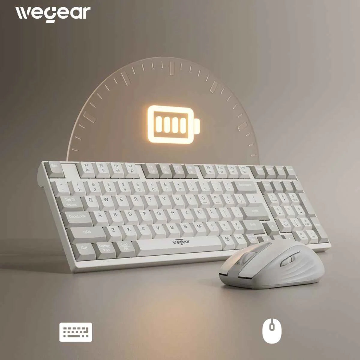 wegear KM3 Wireless Keyboard Mouse kit 98 keys Full Size Wireless Keyboard for PC laptop desktop notebook Macbook and more