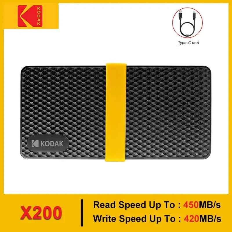 Kodak X200 Portable External SSD (USB 3.1 Type-C, 450MB/s, 1.8