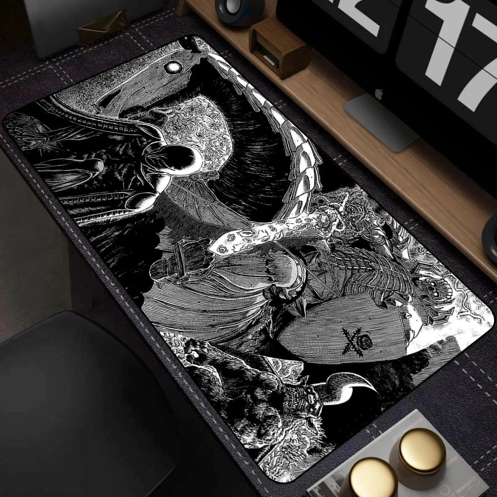 Black White Anime Mouse Pad Guts sword in berserk Gamer Mouse Mat Computer gaming Accessories Keyboard Laptop mouse Desk pad