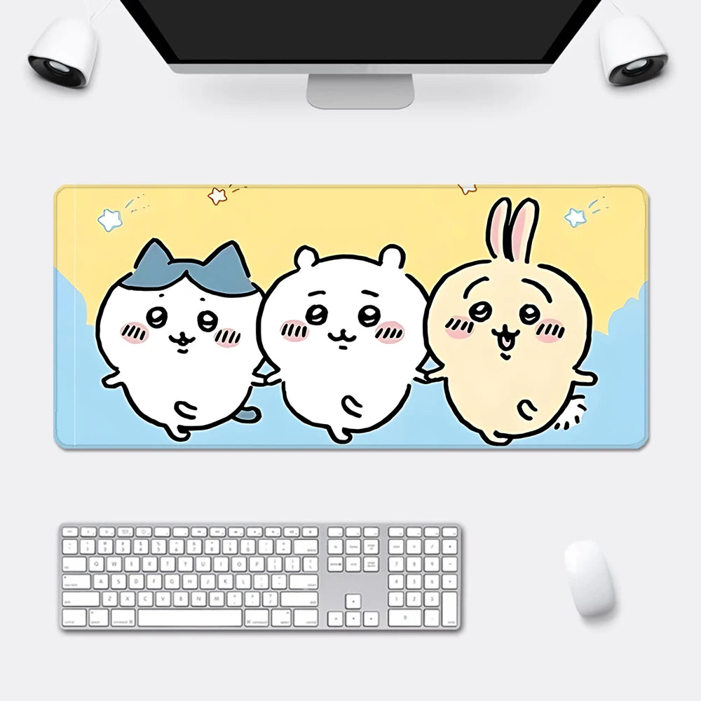 Cute Anime Chiikawas Mousepad HD Printing Computer Gamers Locking Edge Non-slip Mouse Pad XXL90x40cm Keyboard PC Desk Pad