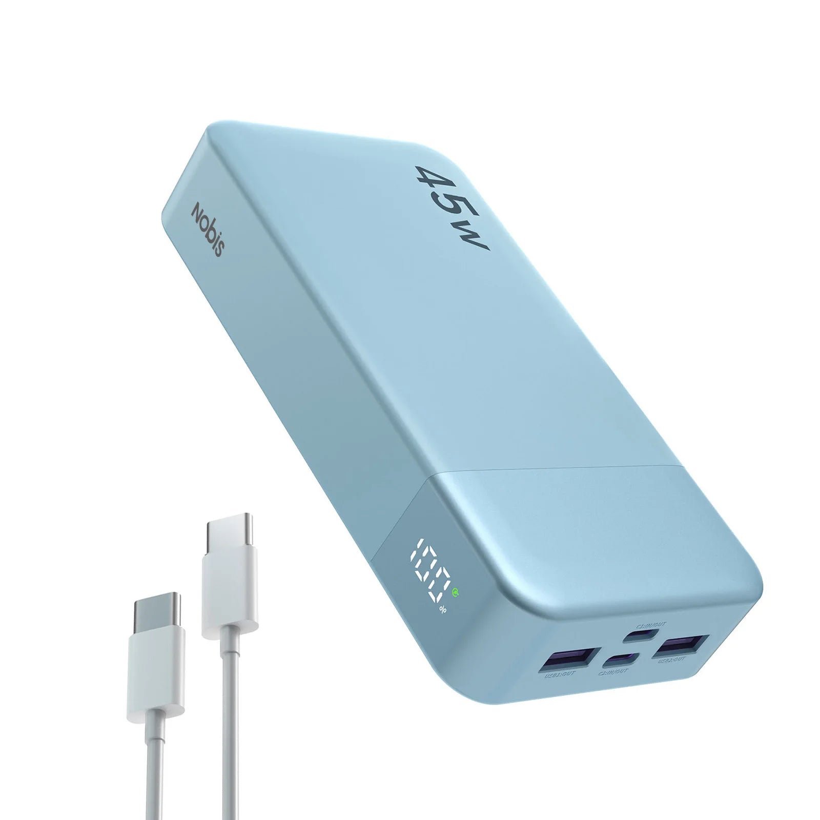 Nobis 20000mAh 45W Powerbank Fast Charge Power Bank with LED Display, Super Fast Charging Portable Charger with LED Display for iPhone 16 17