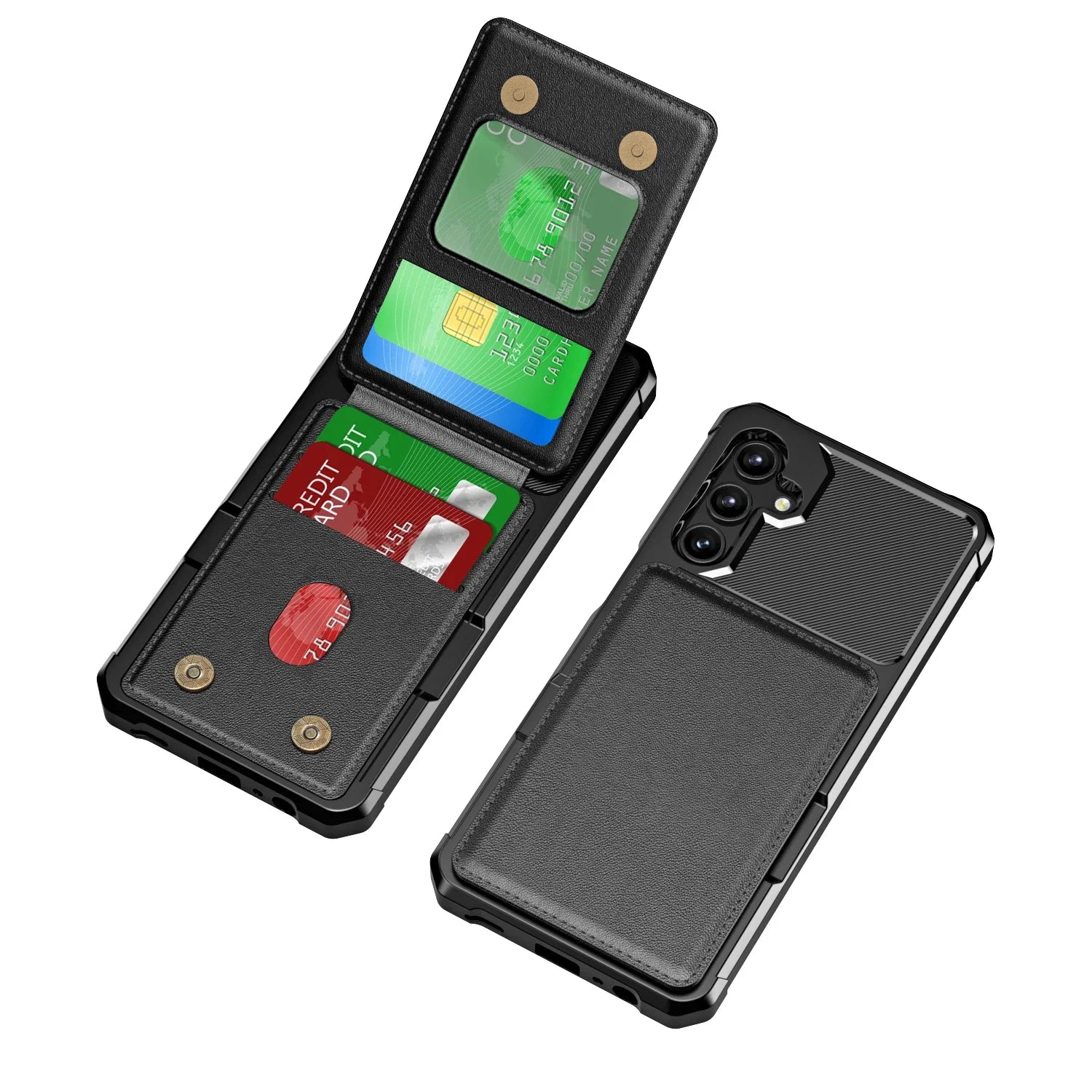 For Samsung Galaxy S25 Ultra S24 FE S23 S21 S22 A56 A36 A26 A16 A55 A35 A15 A54 A34 A23 5G A05 A05S 4G Card Holder Phone Case