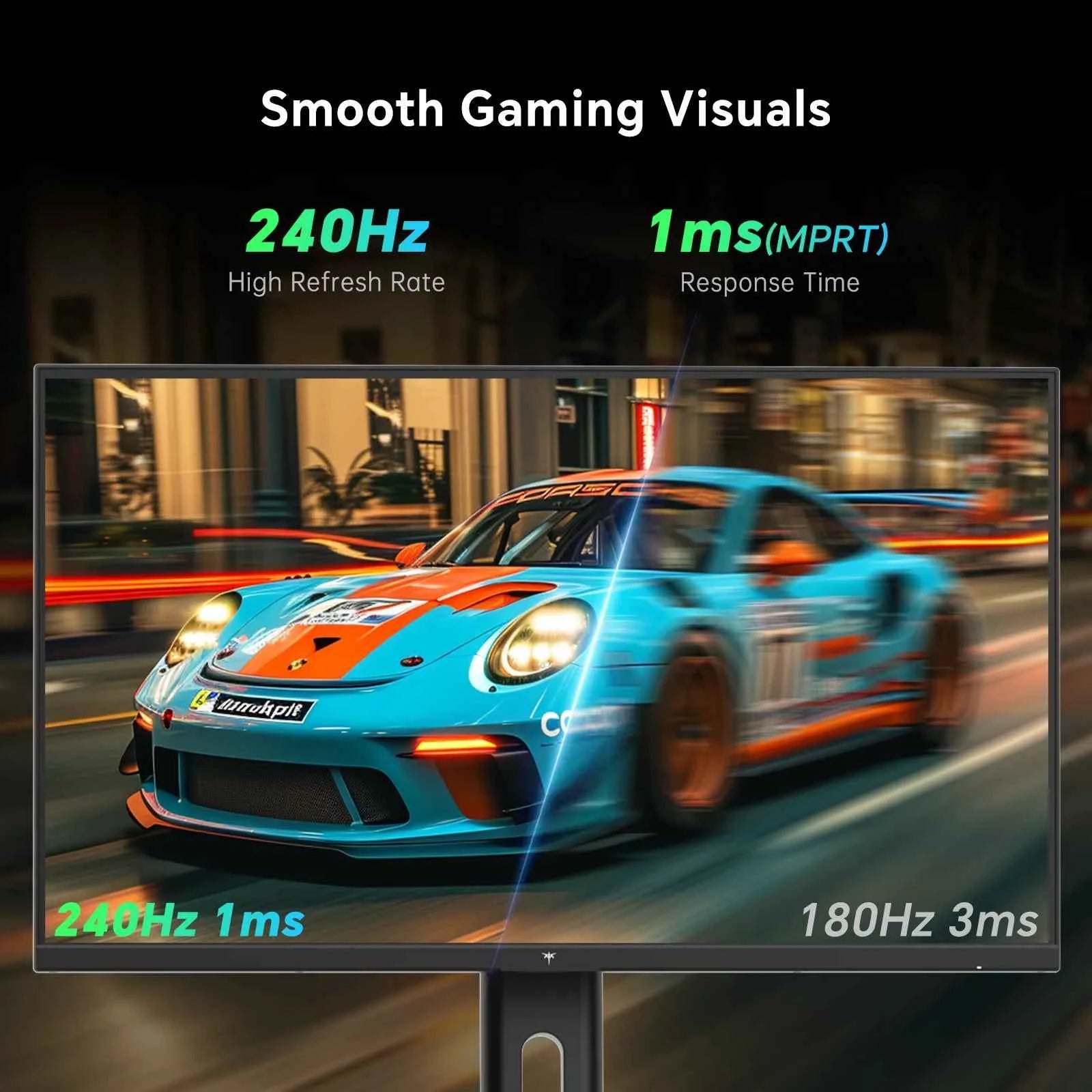KTC 27 Inch Gaming Monitor 240Hz, FHD 1080p Fast IPS Computer Monitor with Adaptive Sync, HDR Vesa Mount, HDMI/DP/USB, H27F7