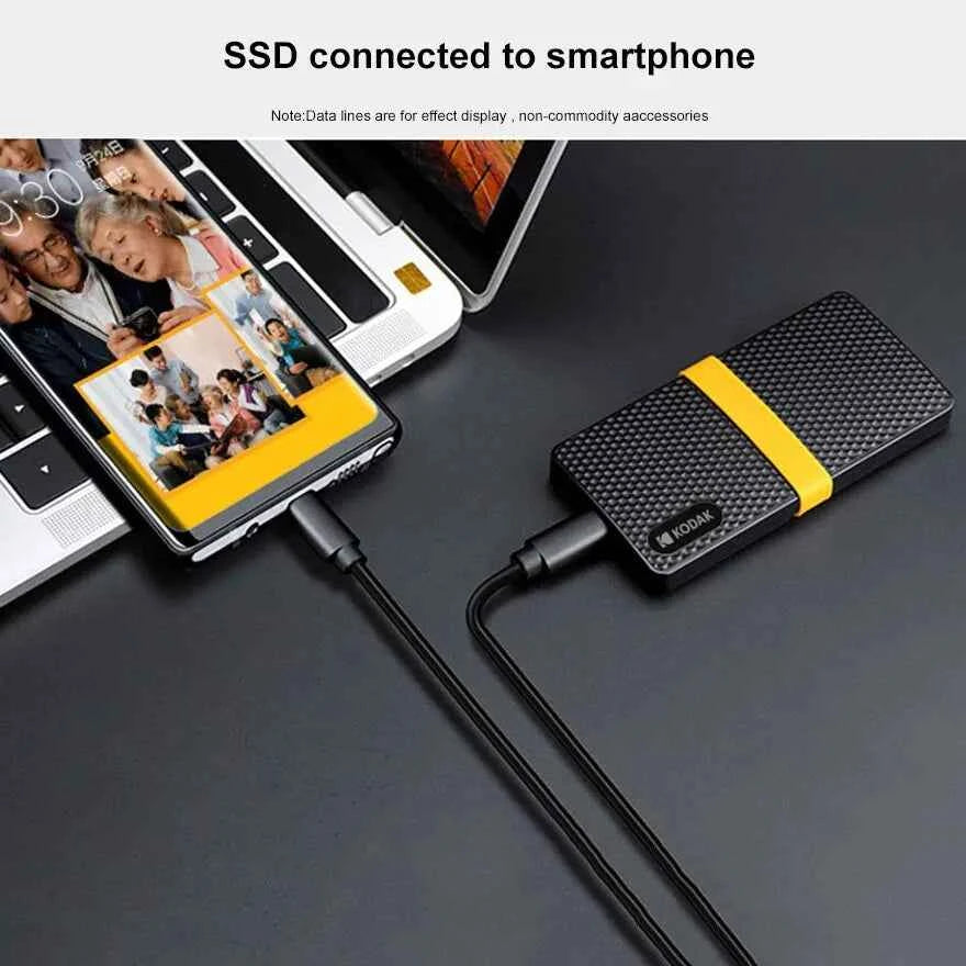 Kodak X200 Portable External SSD (USB 3.1 Type-C, 450MB/s, 1.8
